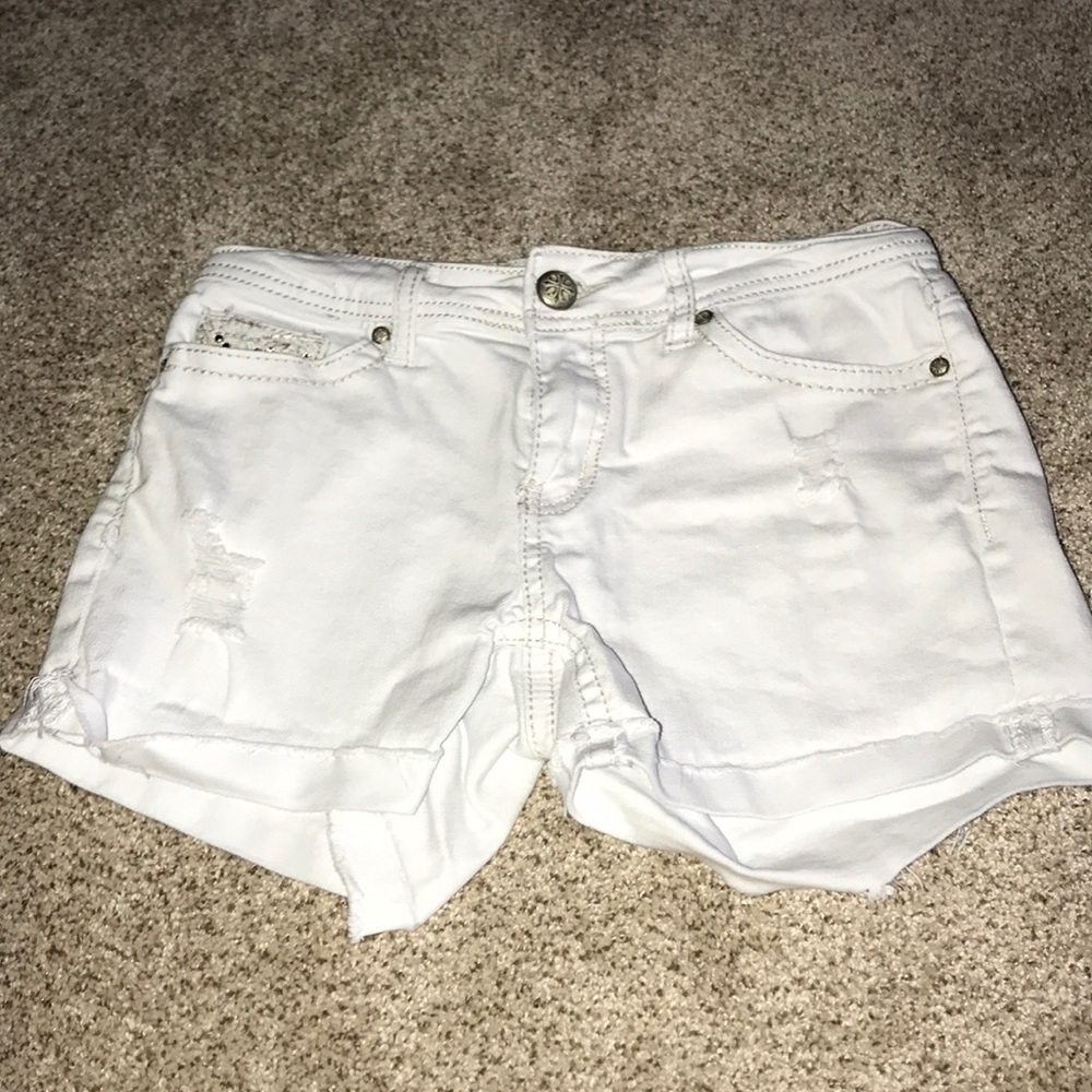 White Jean Shorts
